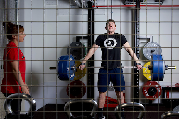 Man lifting weights